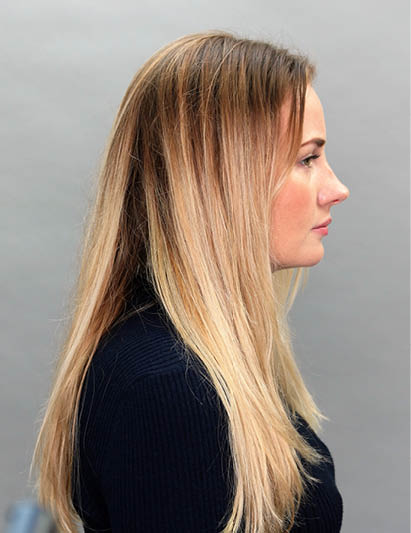 Hårets utgangspunkt før behandling av Vivid Color