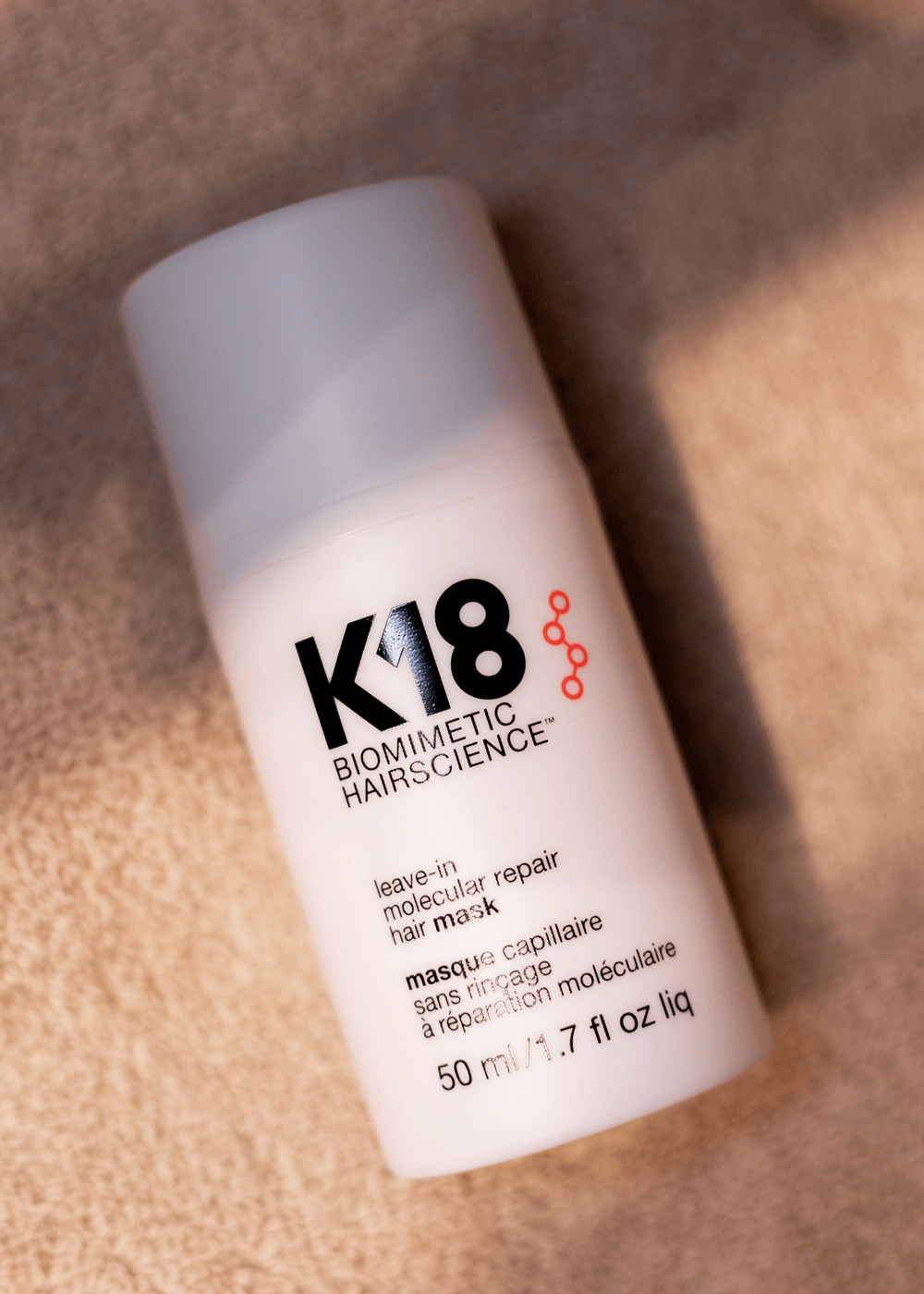 K18 Leave-In Molecular Repair Mask – reparerande hårkur som stärker och återuppbygger håret på djupet.