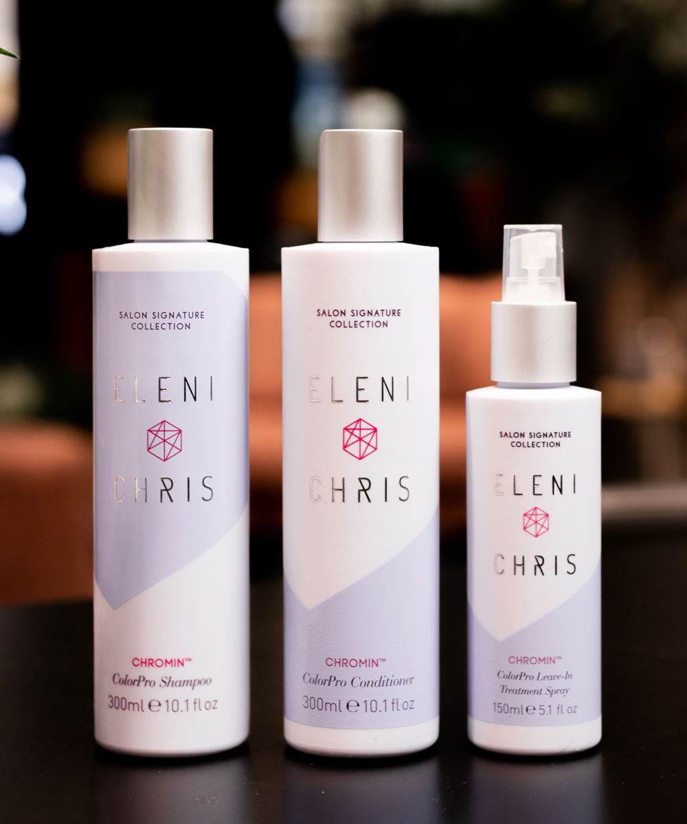 Eleni & Chris Chromin-serien – produkter för färgat hår.