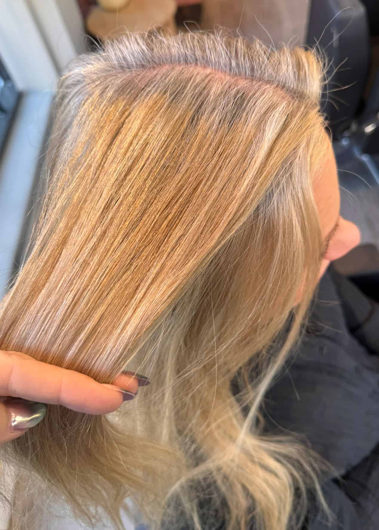 grått hår grey blending grå utvekst nikita hair hårfarge