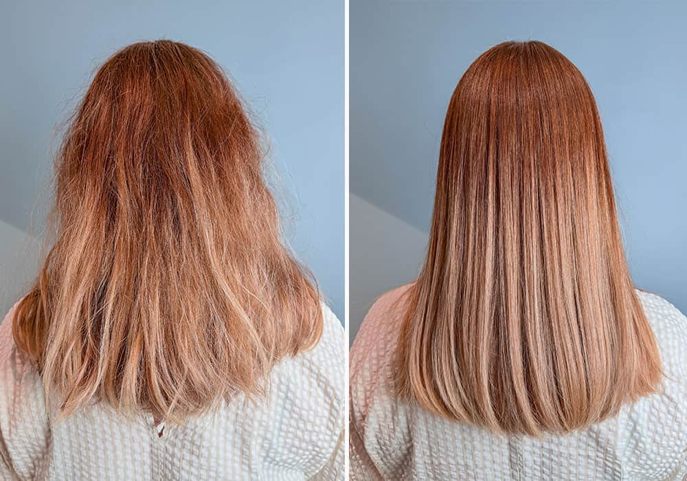 Keratin behandling føre etter Keratin i våre salonger